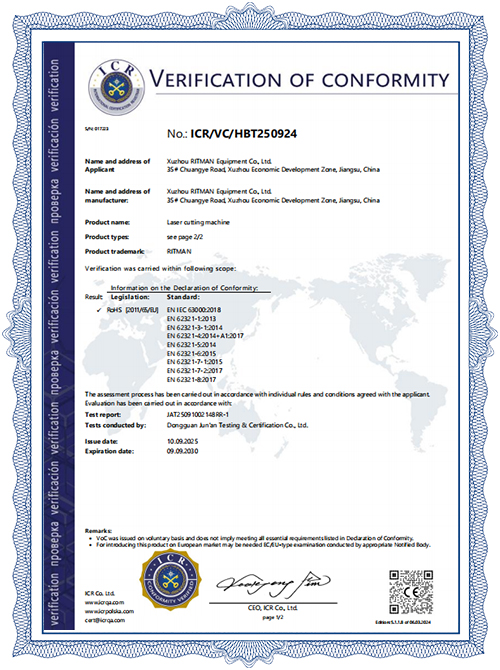 Machine de d&eacute;coupe laser version polonaise, certificat europ&eacute;en